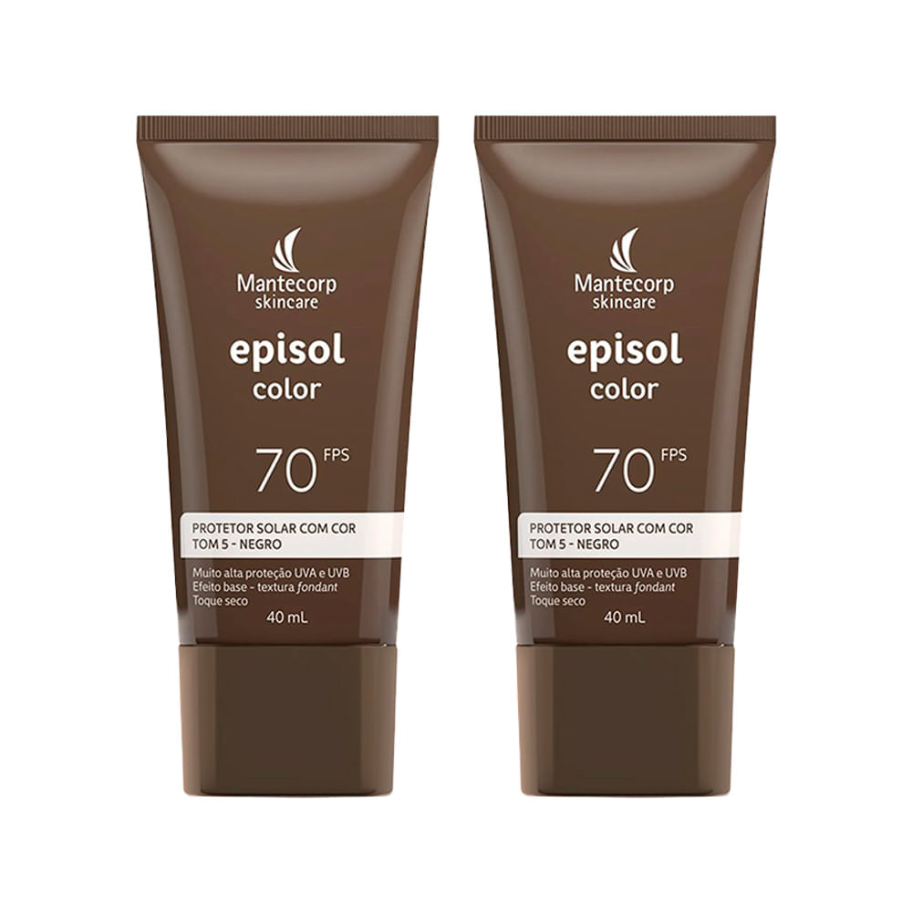 Kit 2 Mantecorp Episol Color Protetor Solar Facial 5-Negro Fps70 40 ml