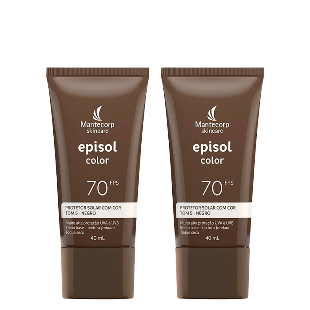 Kit 2 Mantecorp Episol Color Protetor Solar Facial 5-Negro Fps70 40 ml