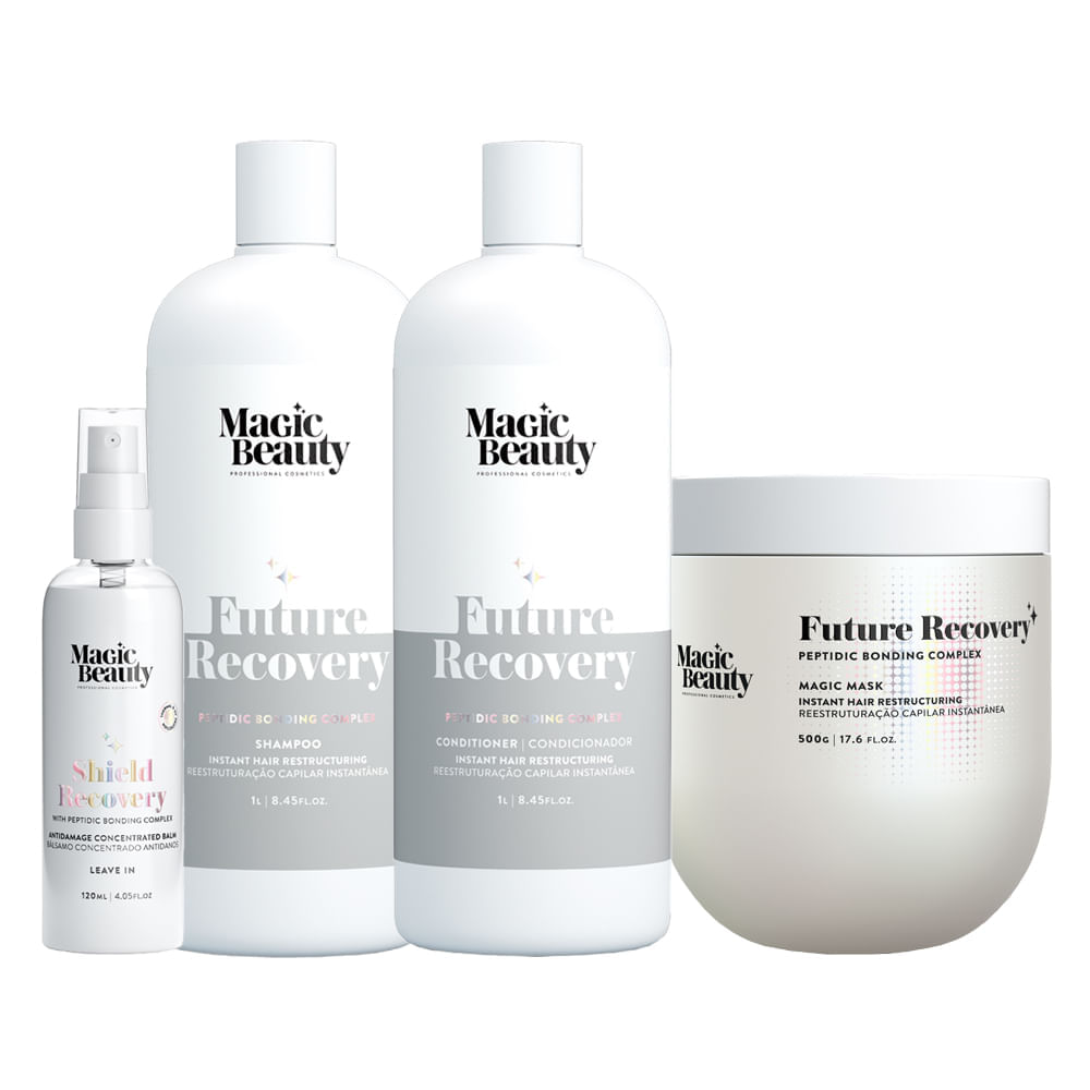 Kit Magic Beauty Future Recovery  Shampoo 1000 ml + Condicionador 1000 ml + Máscara 500 g + Leave In Shield 120 ml