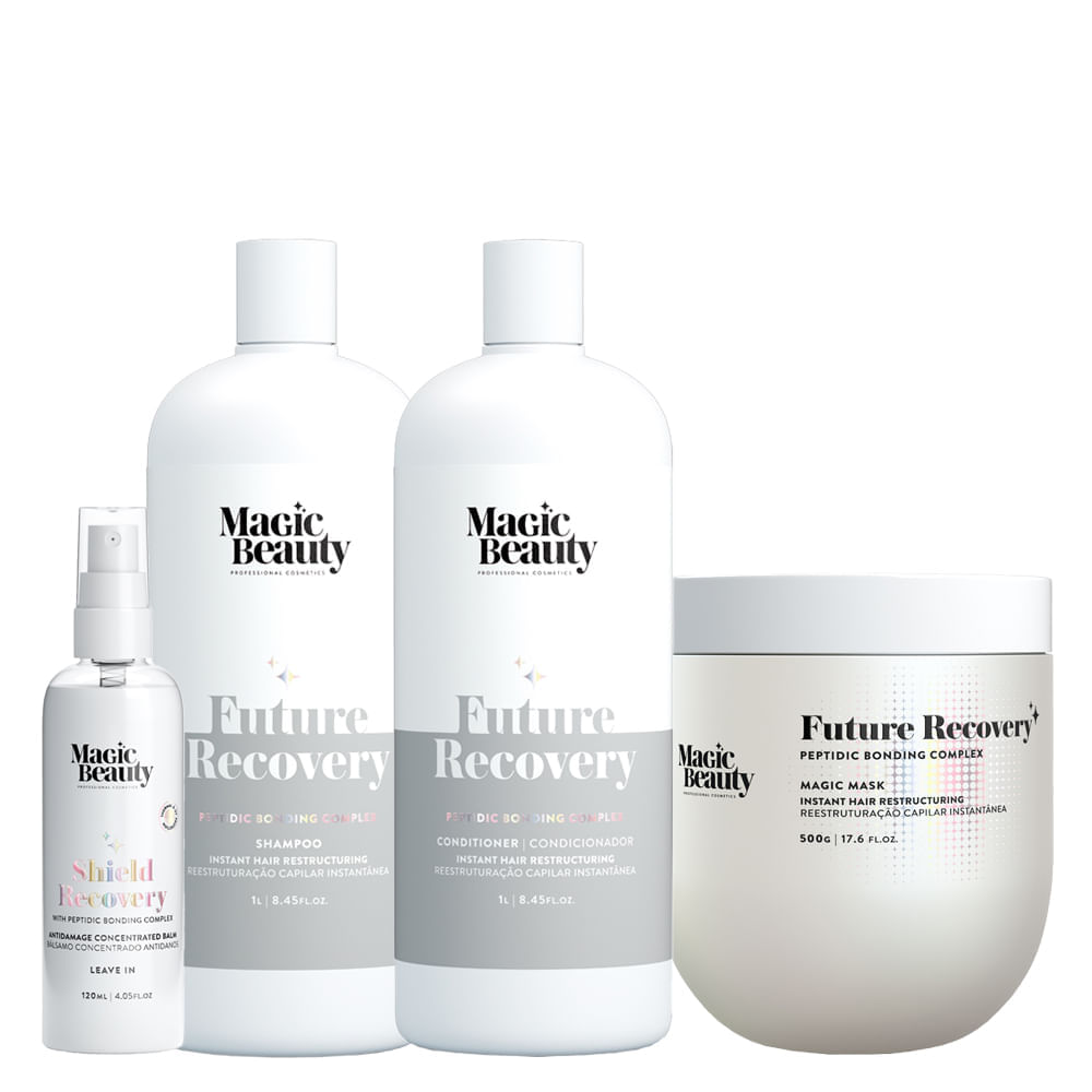 Kit Magic Beauty Future Recovery  Shampoo 1000 ml + Condicionador 1000 ml + Máscara 500 g + Leave In Shield 120 ml