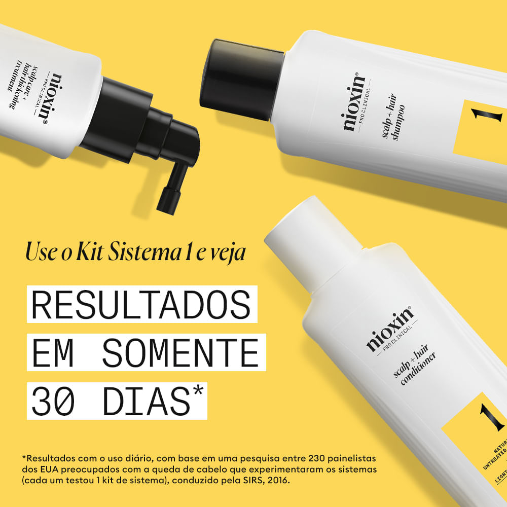 Kit Nioxin Sistema 1 de Espessamento para Cabelo Natural com Afinamento Leve 150ml + 150ml +50 ml