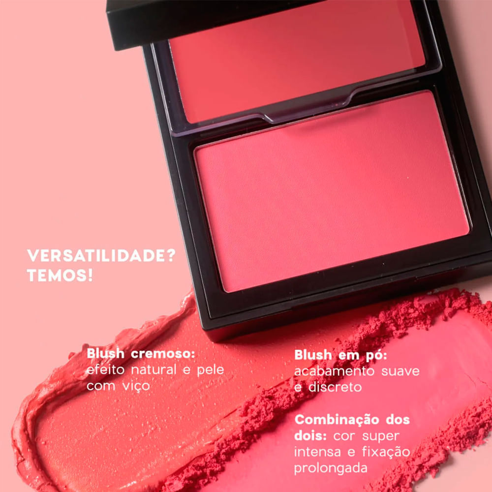 Blush Cremoso e em Pó Océane Duo Blush Edition Punch 10,2g
