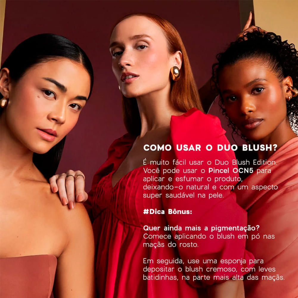 Blush Cremoso e em Pó Océane Duo Blush Edition Punch 10,2g