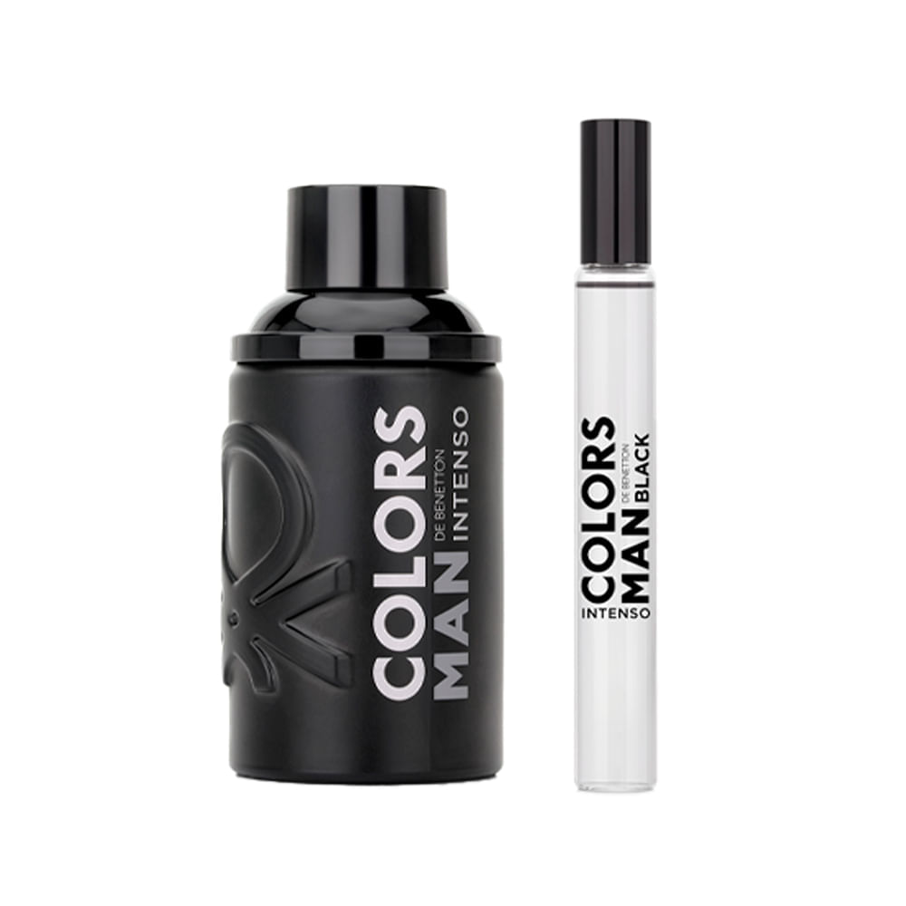 Kit Benetton United Colors Coffret Perfume Man Black Intenso Eau de Parfum Masculino 100ml + Desodorante Spray 150ml