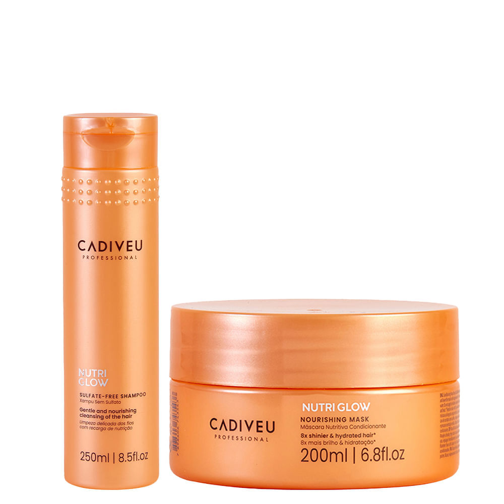 Kit Tratamento Nutritivo Cadiveu Professional Nutri Glow Shampoo 250ml + Máscara Nutritiva 200ml