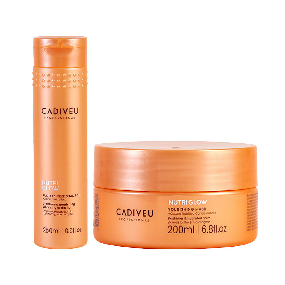 Kit Tratamento Nutritivo Cadiveu Professional Nutri Glow Shampoo 250ml + Máscara Nutritiva 200ml