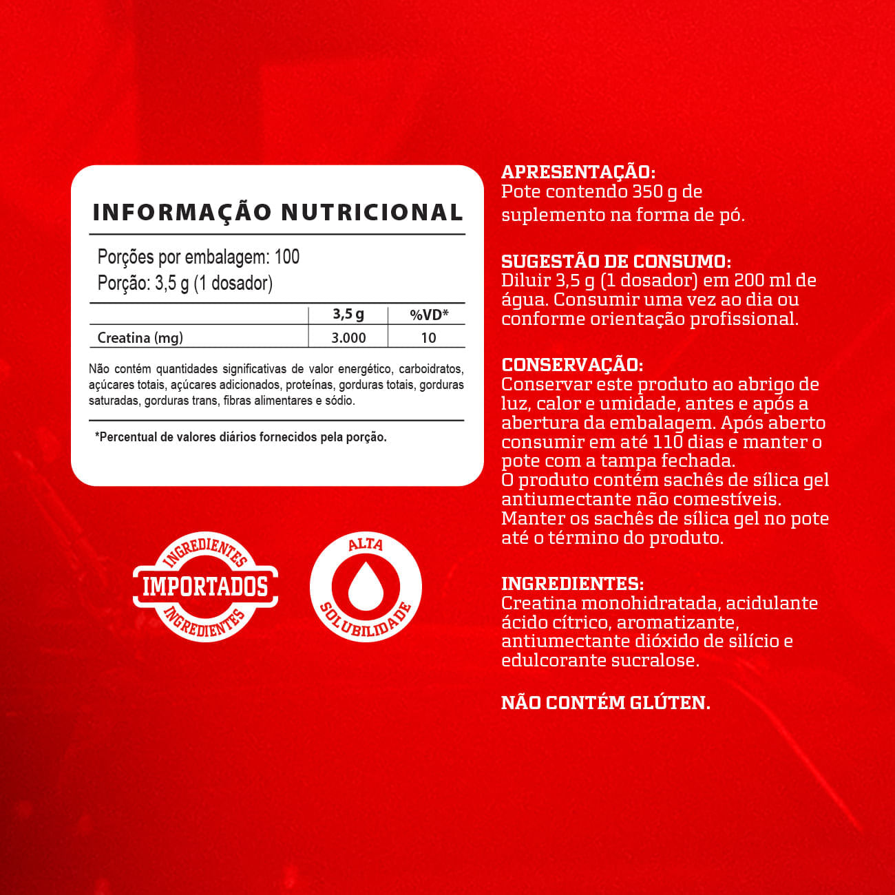 Creatina Hardcore Integralmédica Sabor Limão 350g