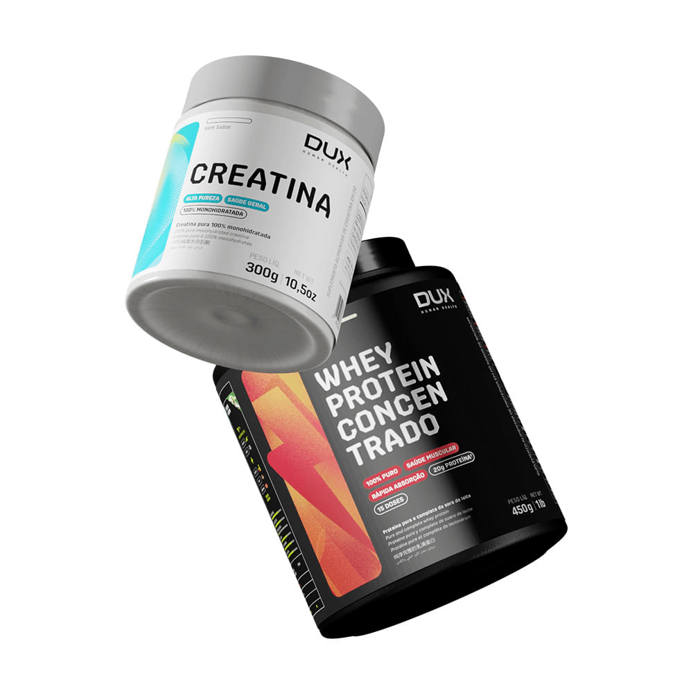 Whey Protein Concentrado 450g Sabor Coco + Creatina Monohidratada 300g
