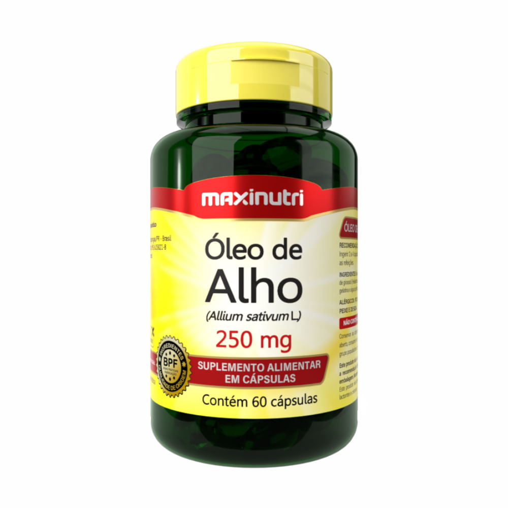 ÓLEO DE ALHO 250MG MAXINUTRI 60 CÁPSULAS
