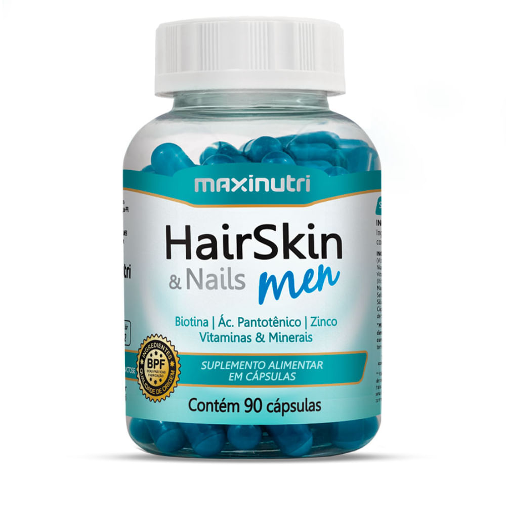 Multivitamínico Cabelo, Pele E Unhas Homem Maxinutri 90cps