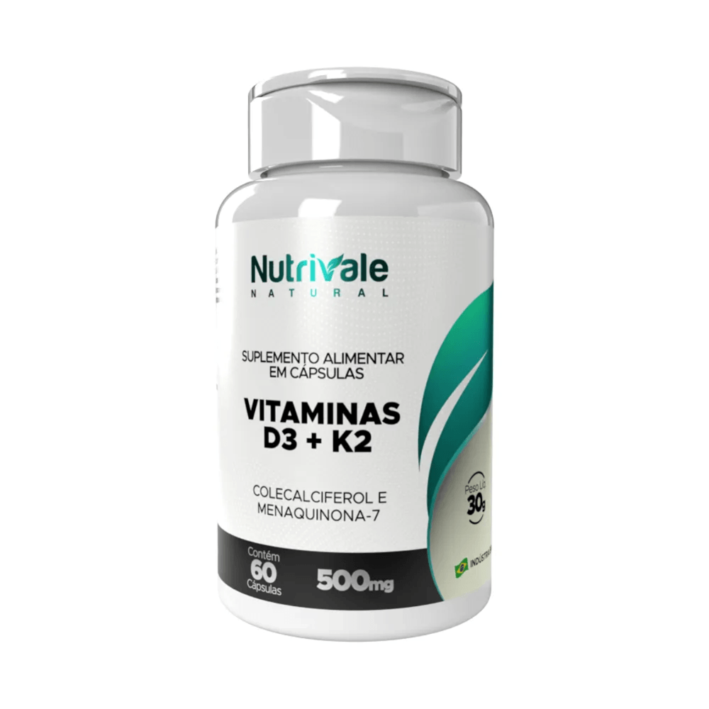 Vitaminas D3 + K2 Nutrivale 60 Cápsulas