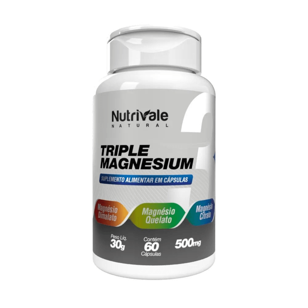 Triple Magnesium Magnésio Nutrivale 60 Cápsulas