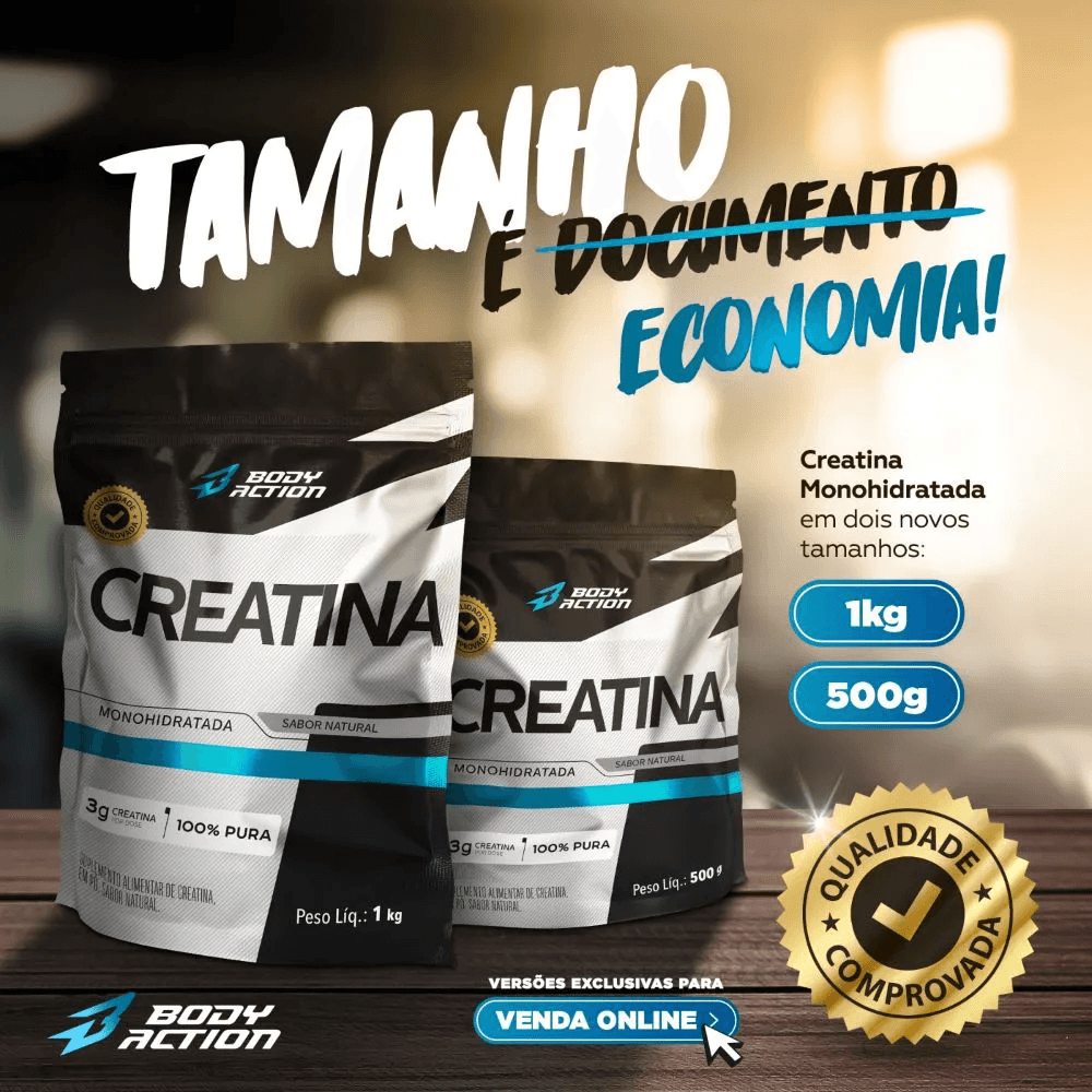 Creatina Pura Bodyaction Força e Desempenho 500g