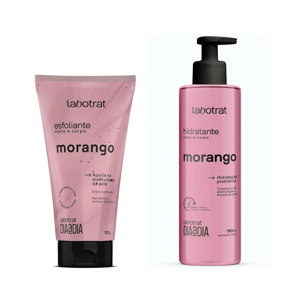 Kit  Esfoliante Morango 150g + Hidratante 190g Labotrat