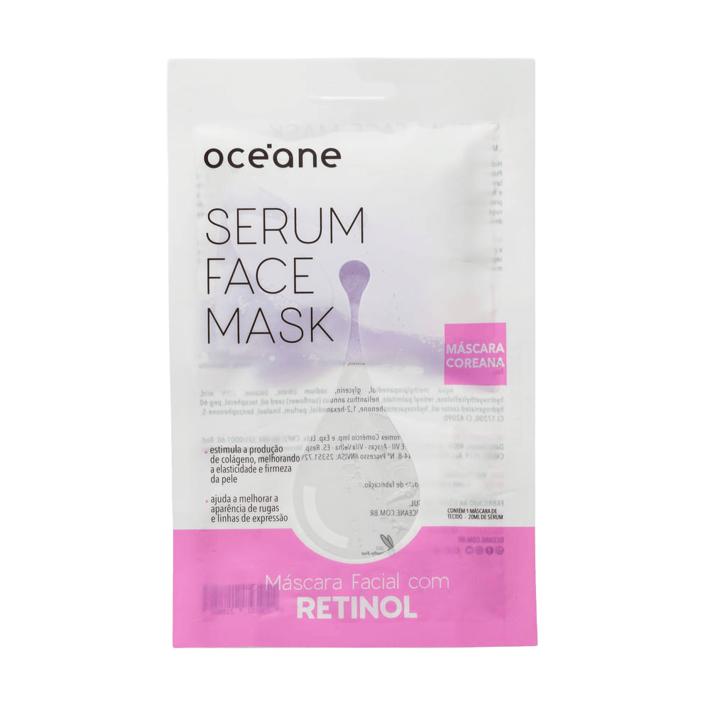 Máscara Facial com Retinol Sérum Face Mask 20ml