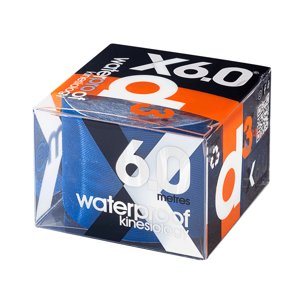 Bandagem Elastica Adesiva Kinesio Waterproof Esportes Aquáticos D3 Tape Royal