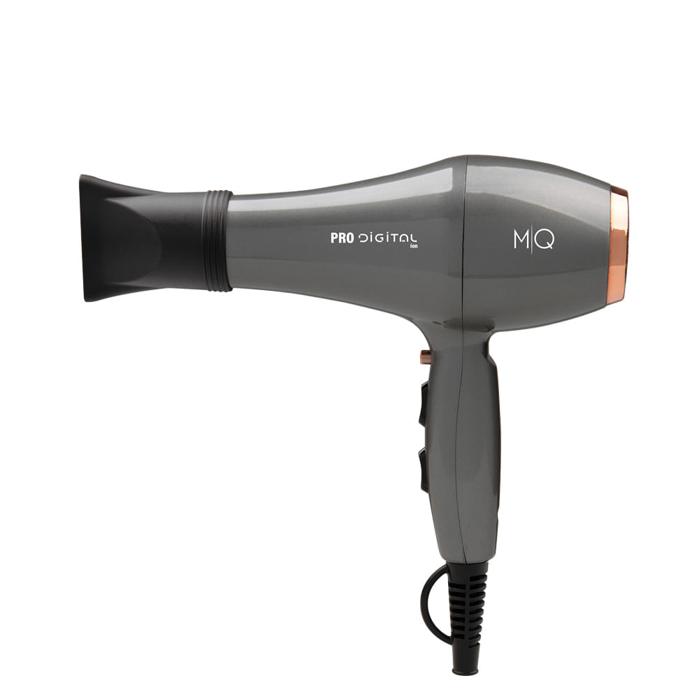 Secador de Cabelo Profissional Pro Digital 2400W com 2 Velocidades Cinza MQ 110V