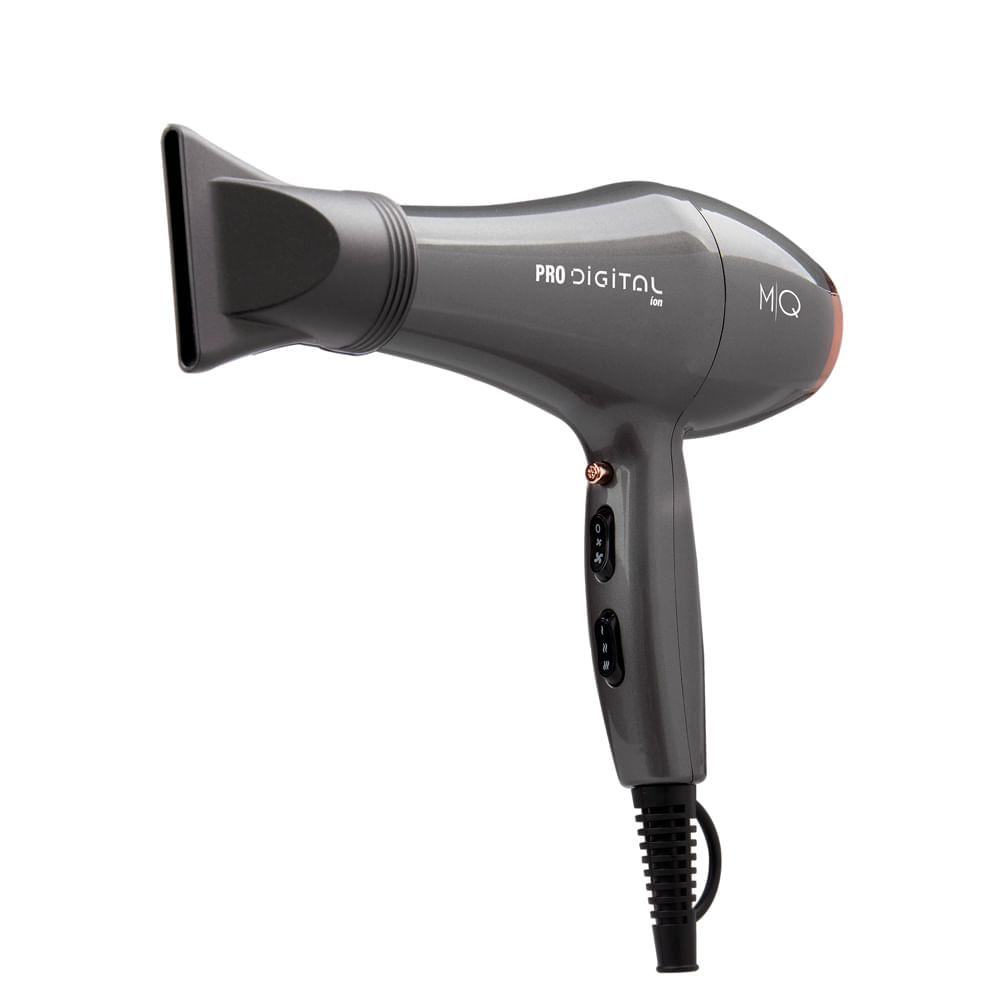 Secador de Cabelo Profissional Pro Digital 2400W com 2 Velocidades Cinza MQ 110V