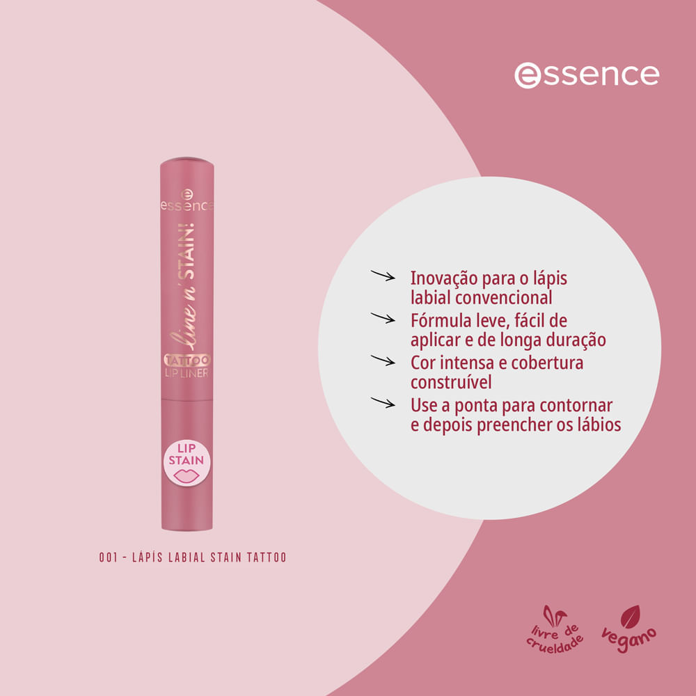 Lápis labial ponta de feltro STAIN! TATTOO essence 01 Everyone's Nude-Pink