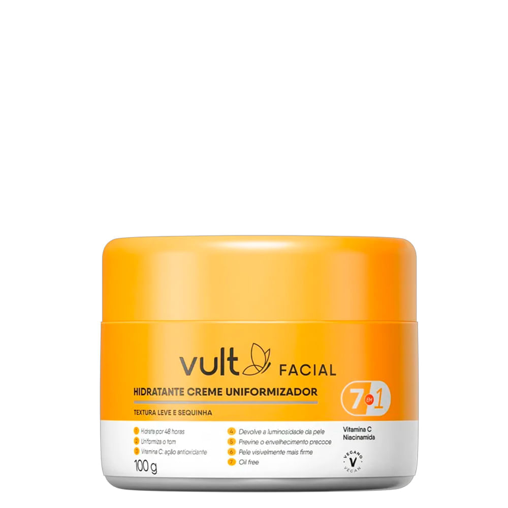 Creme Hidratante Uniformizador Facial 7 em 1 Vult 100g