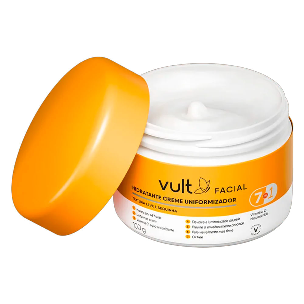 Creme Hidratante Uniformizador Facial 7 em 1 Vult 100g