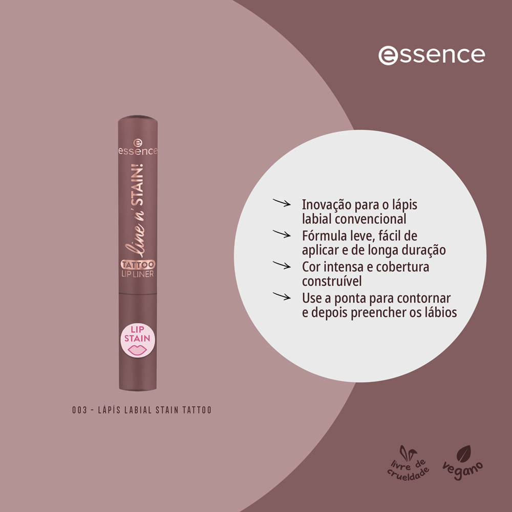 Lápis labial ponta de feltro STAIN! TATTOO essence 03 Make A Mauve 2,5 ml