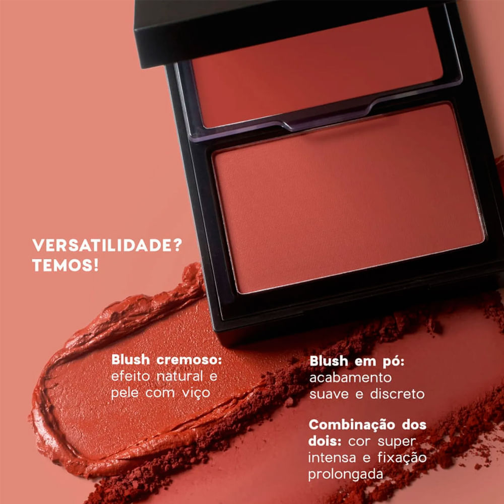 Blush Cremoso e em Pó Océane Duo Blush Edition Chilly 10,2g