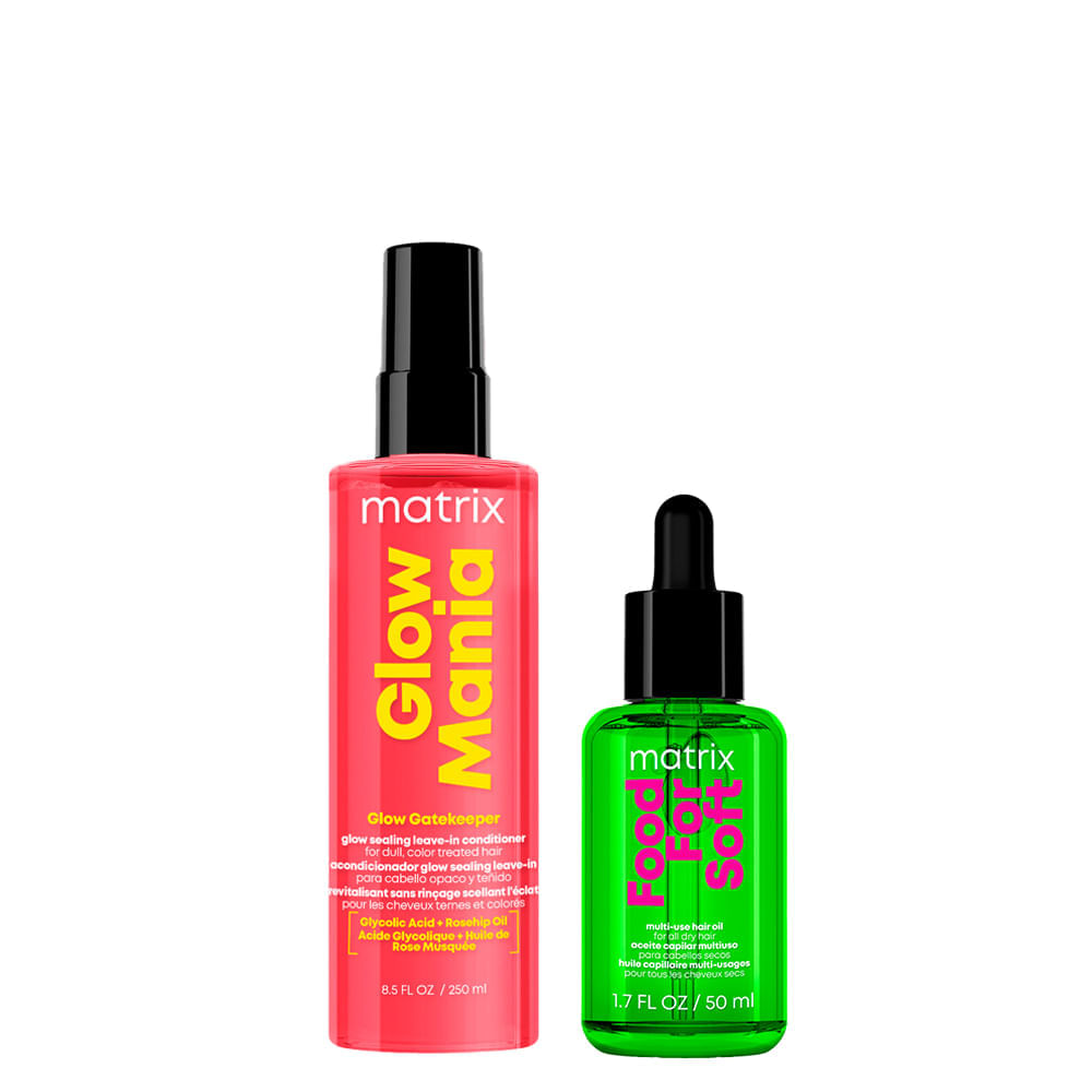 Kit Matrix Glow Mania Leave-in 200ml + Food For Soft Óleo 50ml