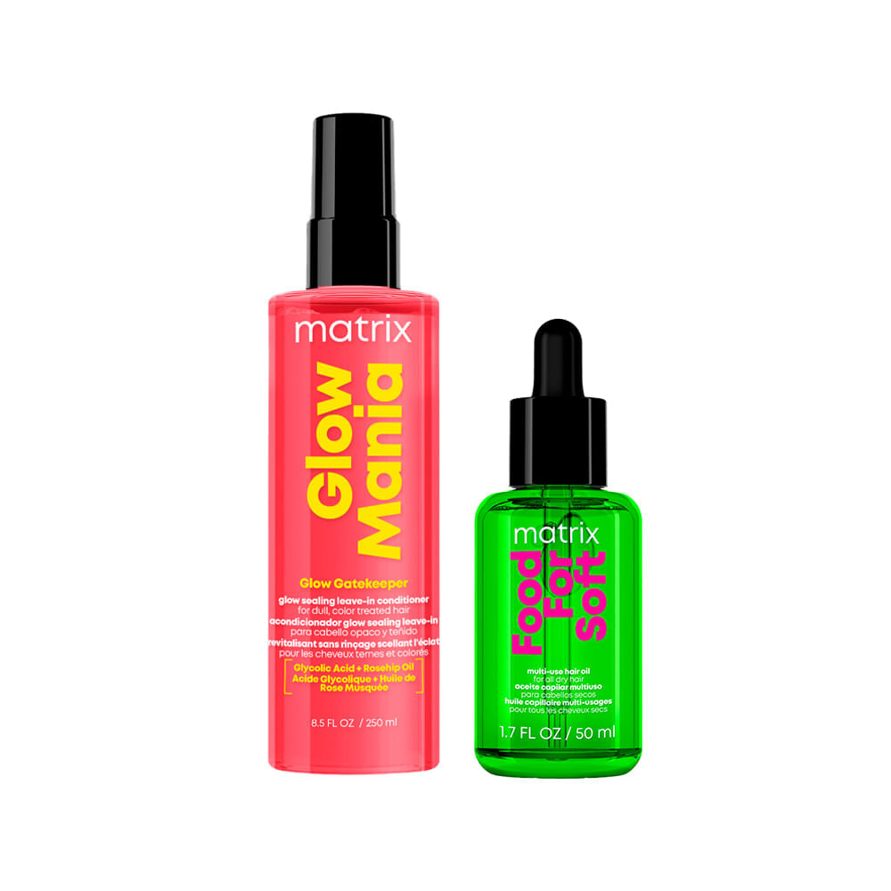 Kit Matrix Glow Mania Leave-In 200ml + Food For Soft Óleo 50ml