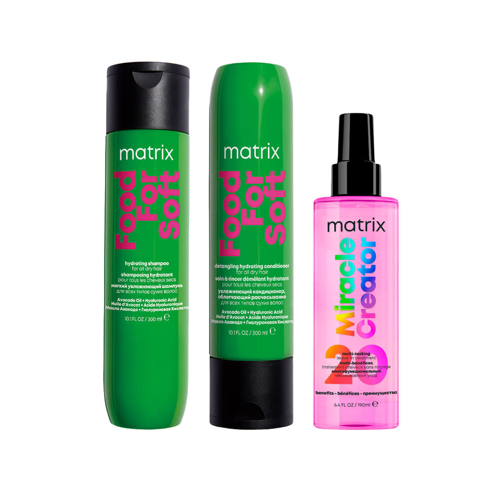 Kit Matrix Food For Soft - 2 Produtos + Miracle Creator Leave-In 200ml
