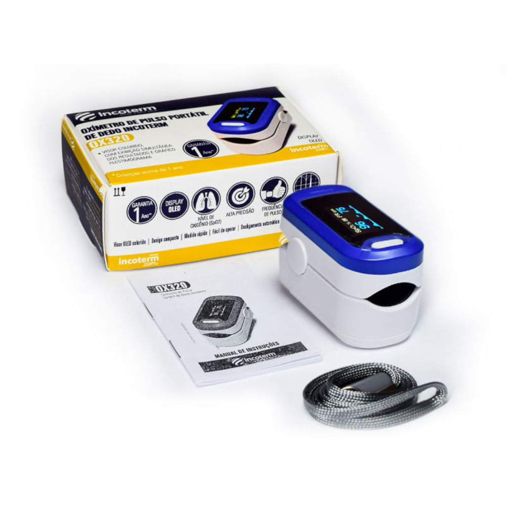 Oxímetro de Pulso Portátil de Dedo OX320 Incoterm