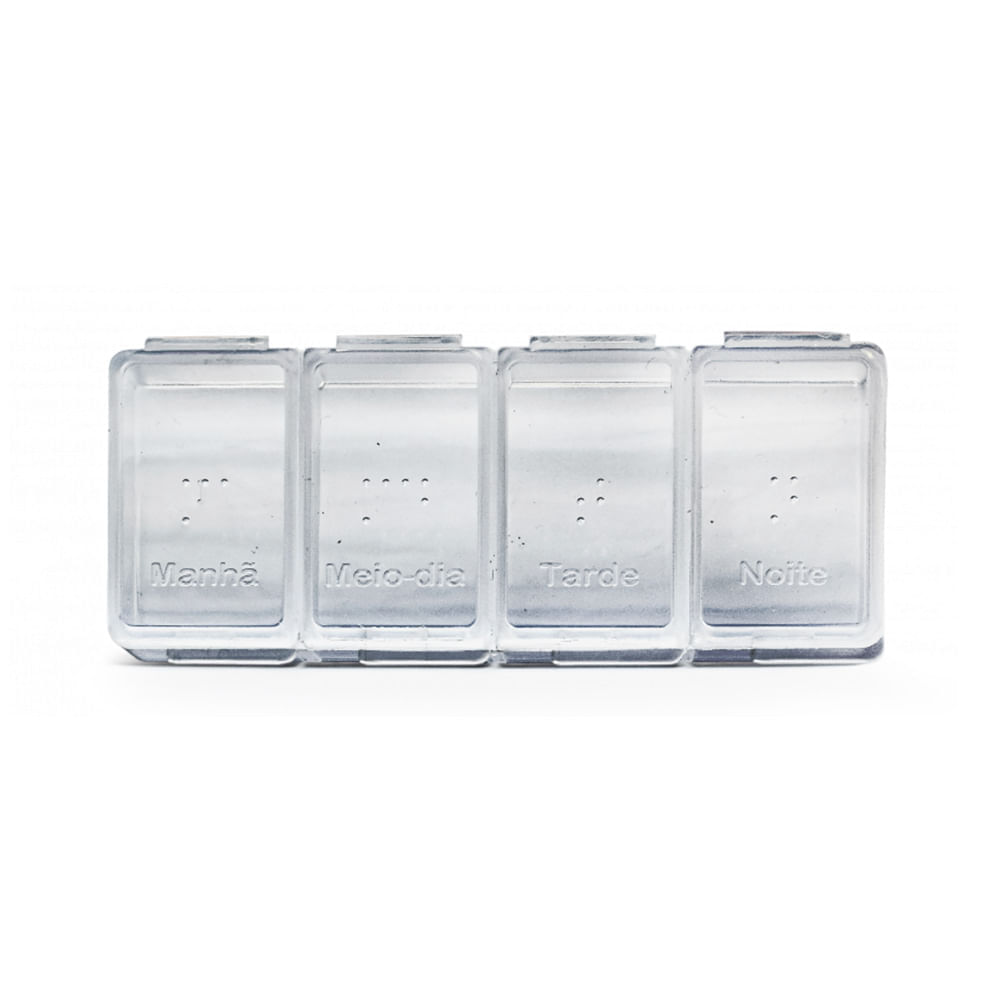 Porta Comprimidos Com Indicação Em Braile Translúcido Incoterm