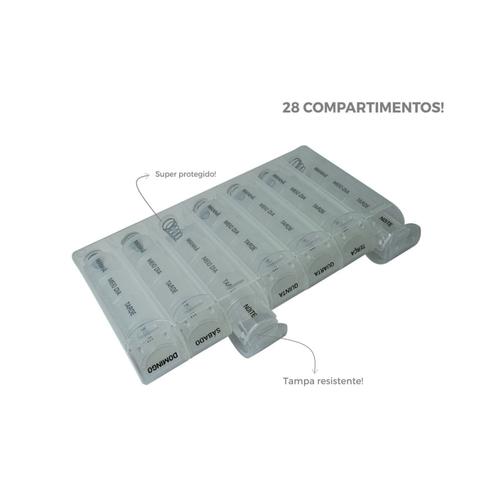 Porta Comprimidos Semanal Turno Translúcido Incoterm