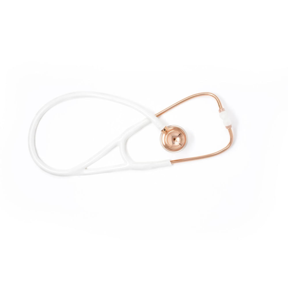 Estetoscópio Cardiology Classic Duplo Rose Gold White MDF