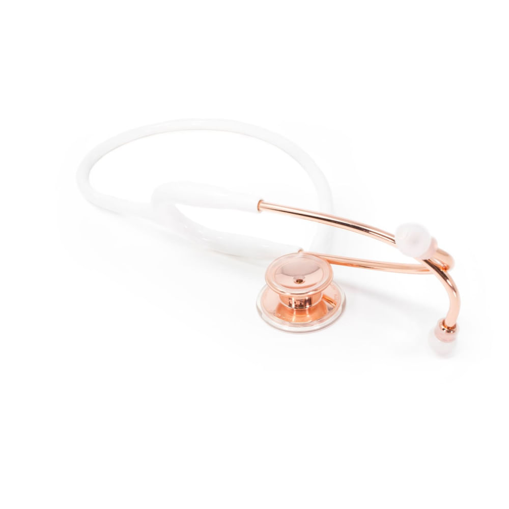Estetoscópio Cardiology Classic Duplo Rose Gold White MDF
