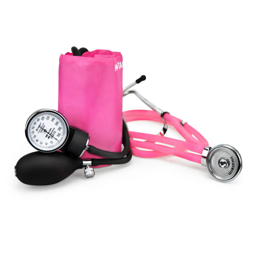 Conjunto Estetoscópio e Esfigmomanômetro Incoterm Pink