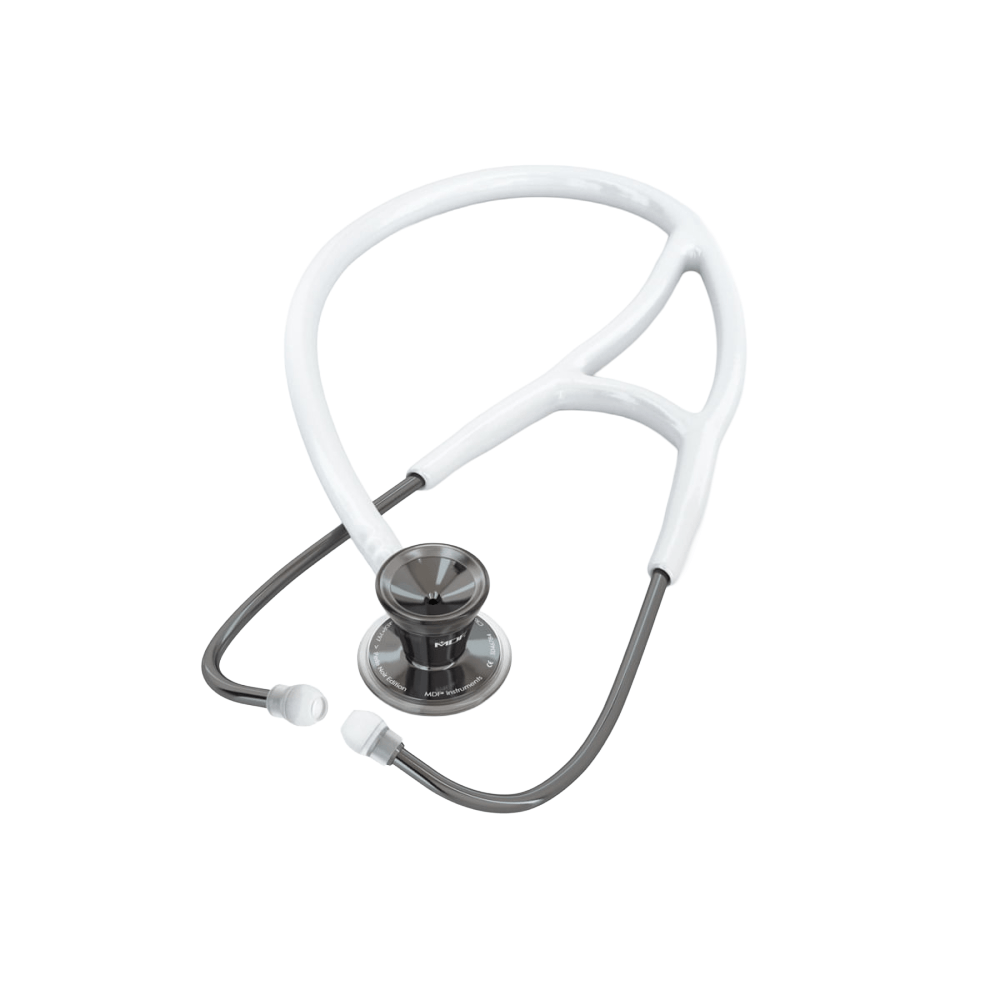 Estetoscópio Mdf 797 Classic Cardiology Duplo Perla Noire & White