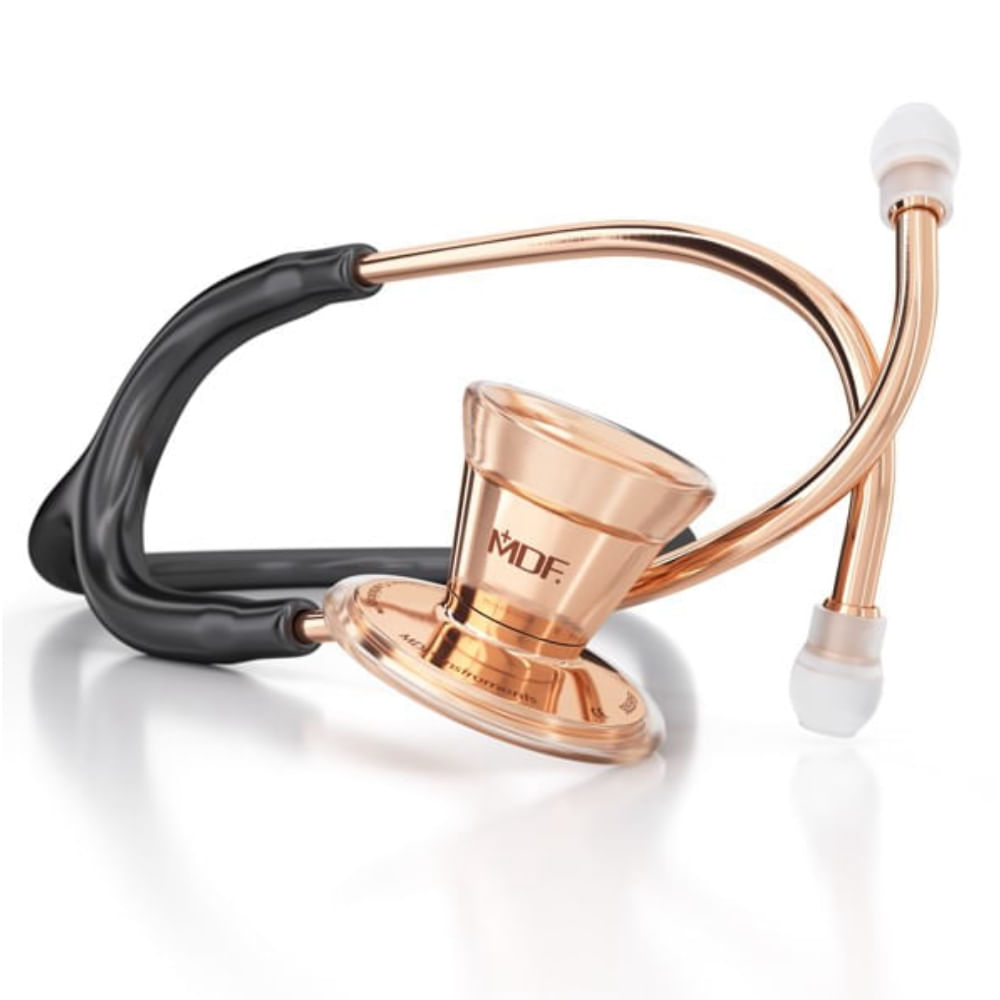 Estetoscópio Cardiology Duplo Rose Gold Black MDF