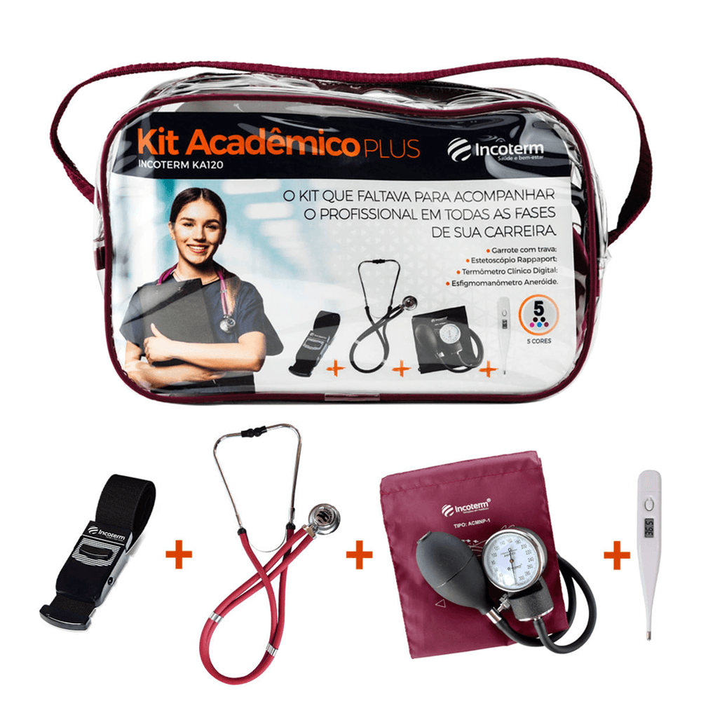 Kit Acadêmico Plus Ka120 Bordô Incoterm