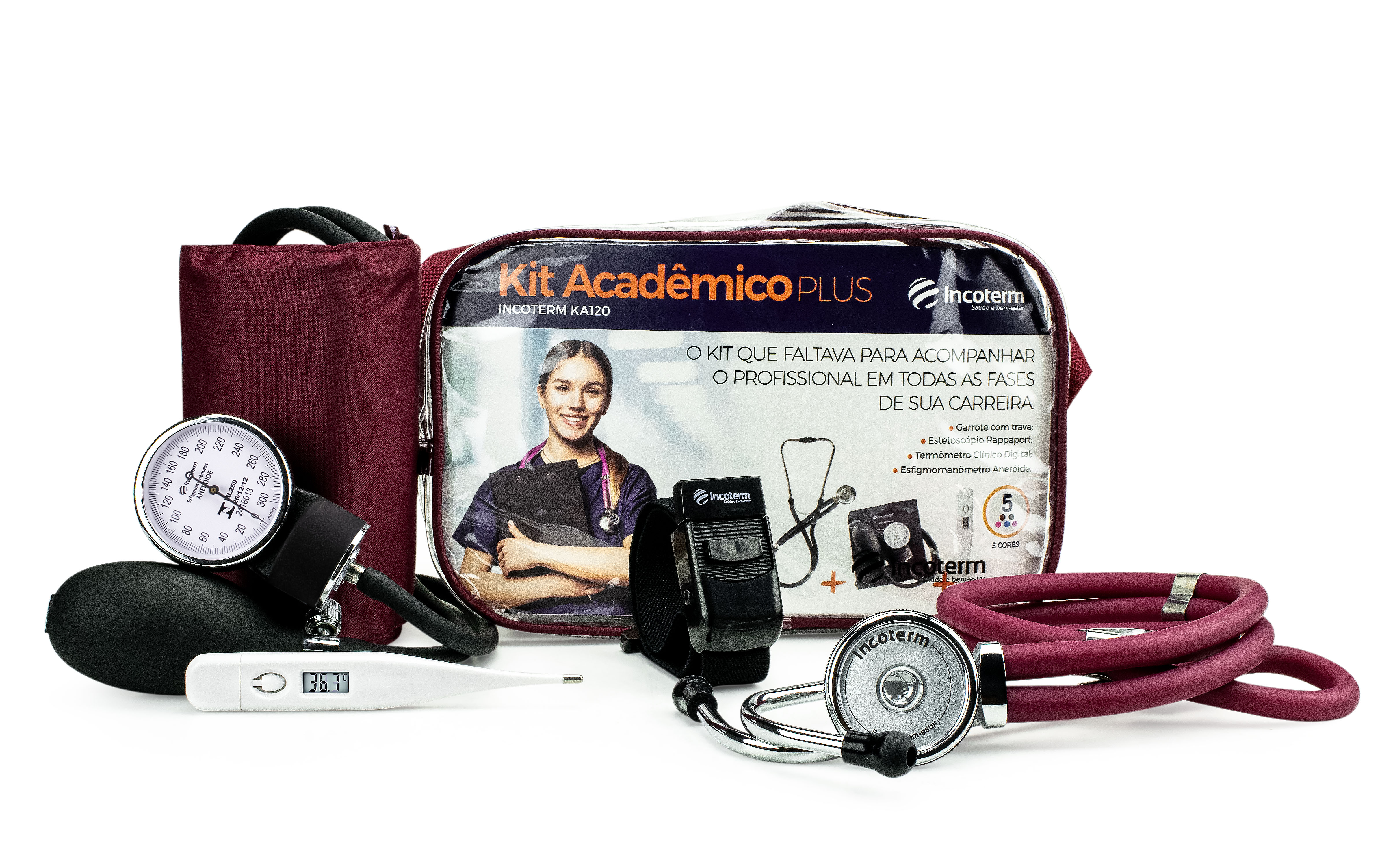Kit Acadêmico Plus Ka120 Bordô Incoterm
