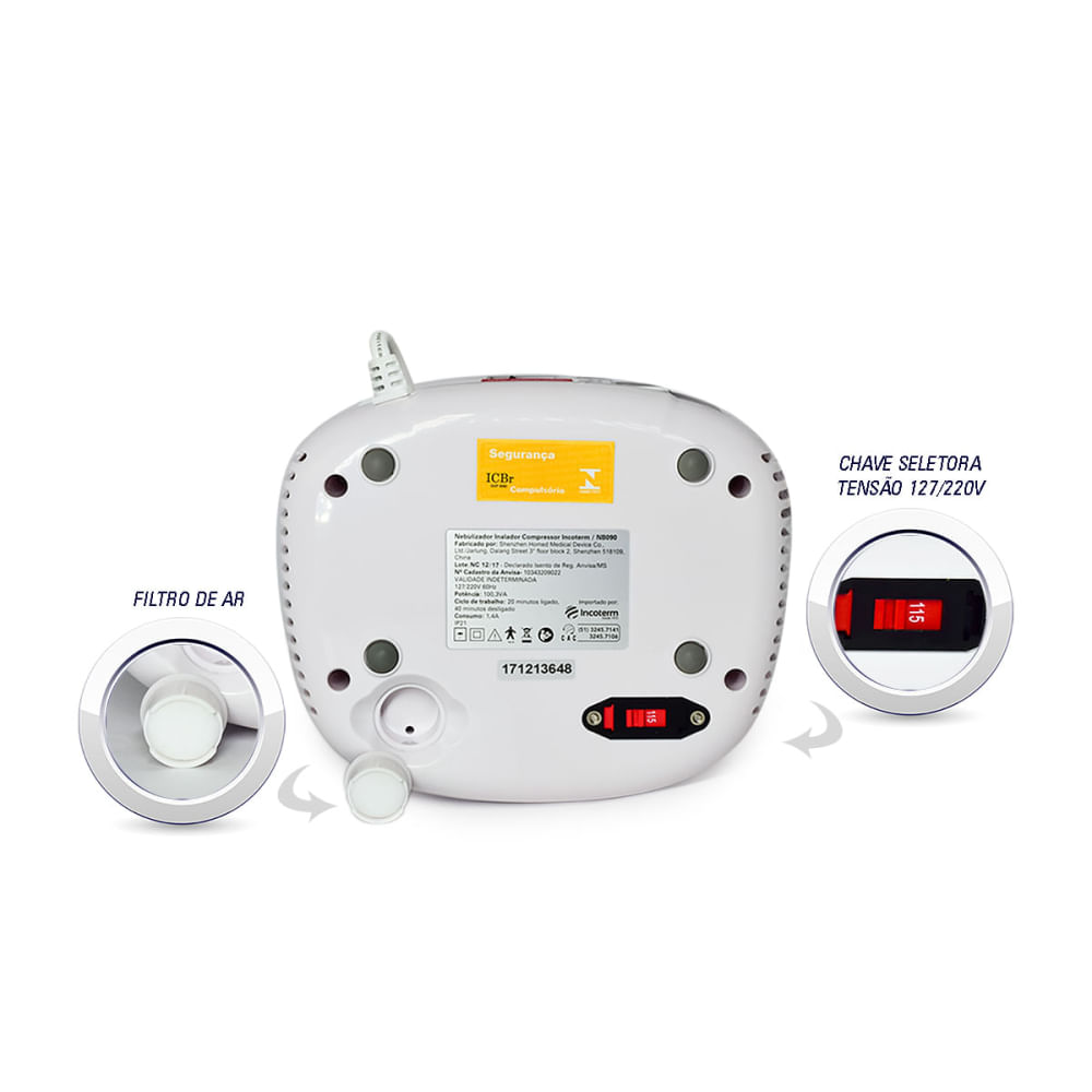 Nebulizador/inalador Compressor Nb090 Incoterm
