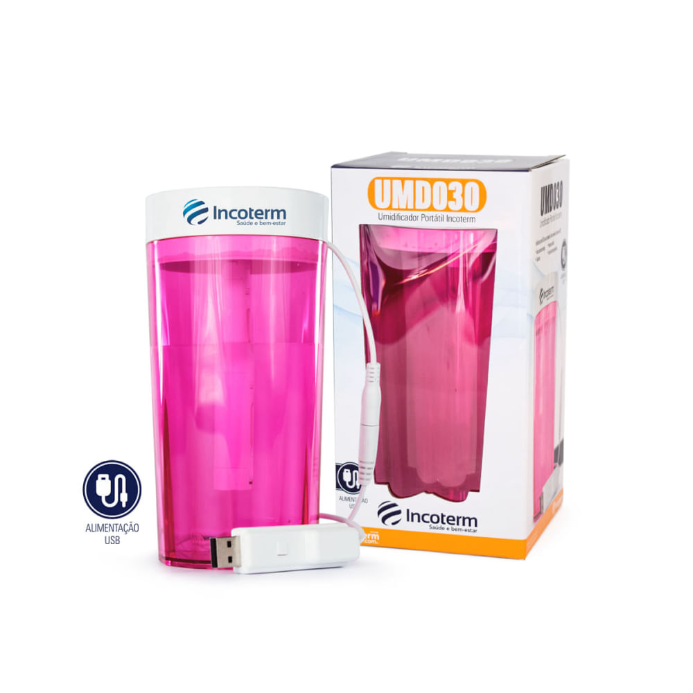 UMIDIFICADOR PORTÁTIL DE MESA PINK INCOTERM