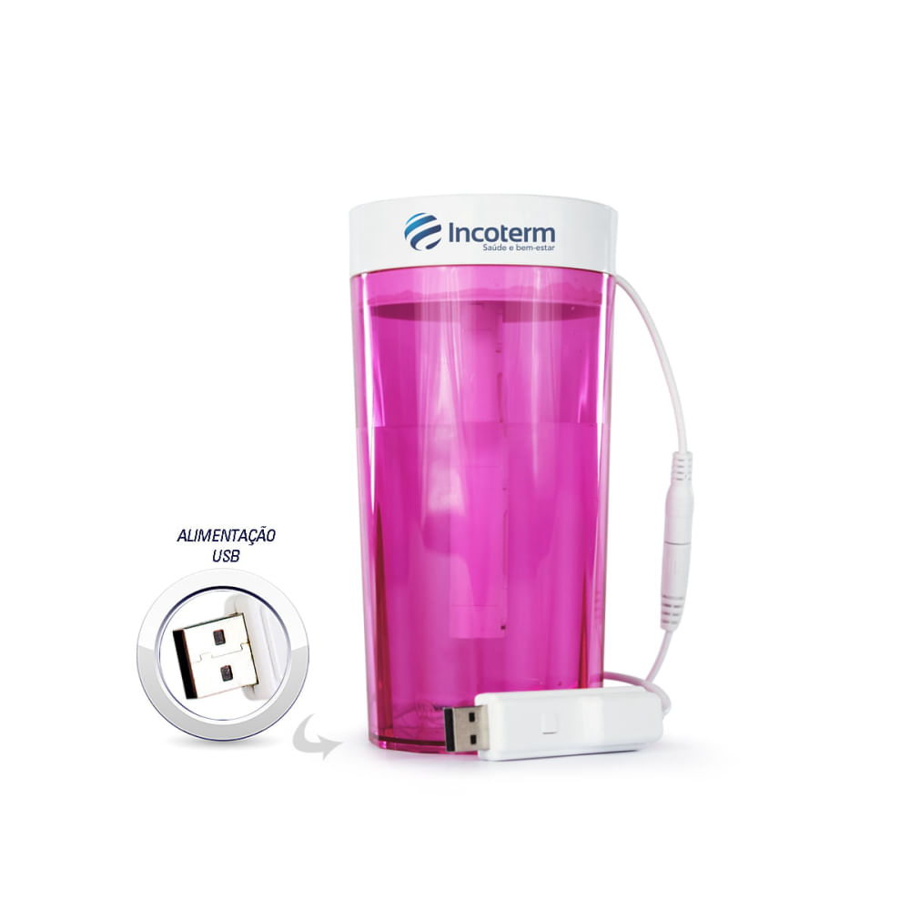 UMIDIFICADOR PORTÁTIL DE MESA PINK INCOTERM