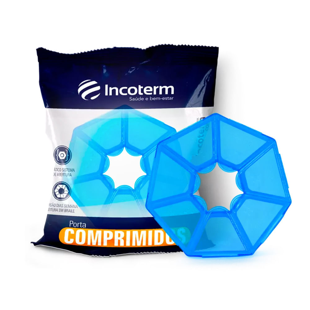 PORTA COMPRIMIDOS AZUL TRANSLUCIDO INCOTERM