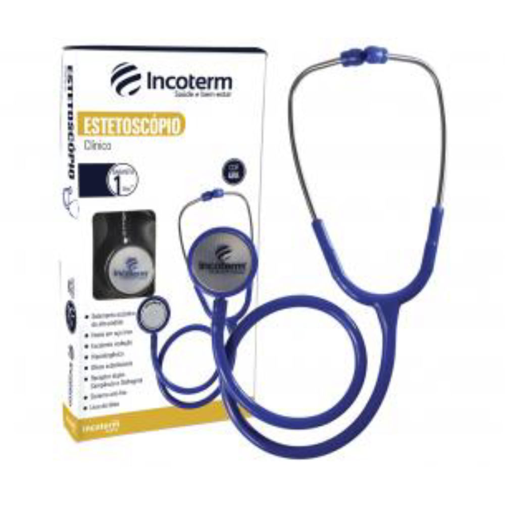 Estetoscópio Clínico Incoterm Azul