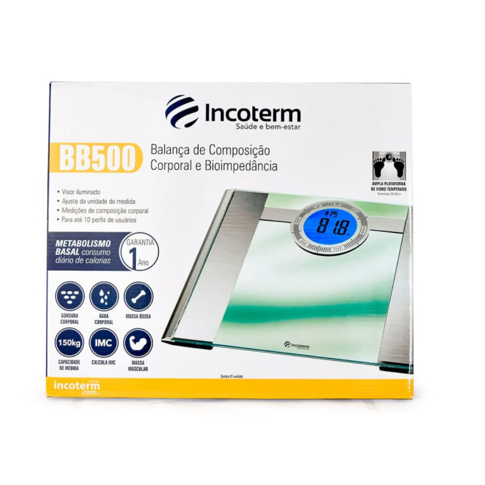 Balança de Composição Corporal e Bioimpedância BB500 Incoterm