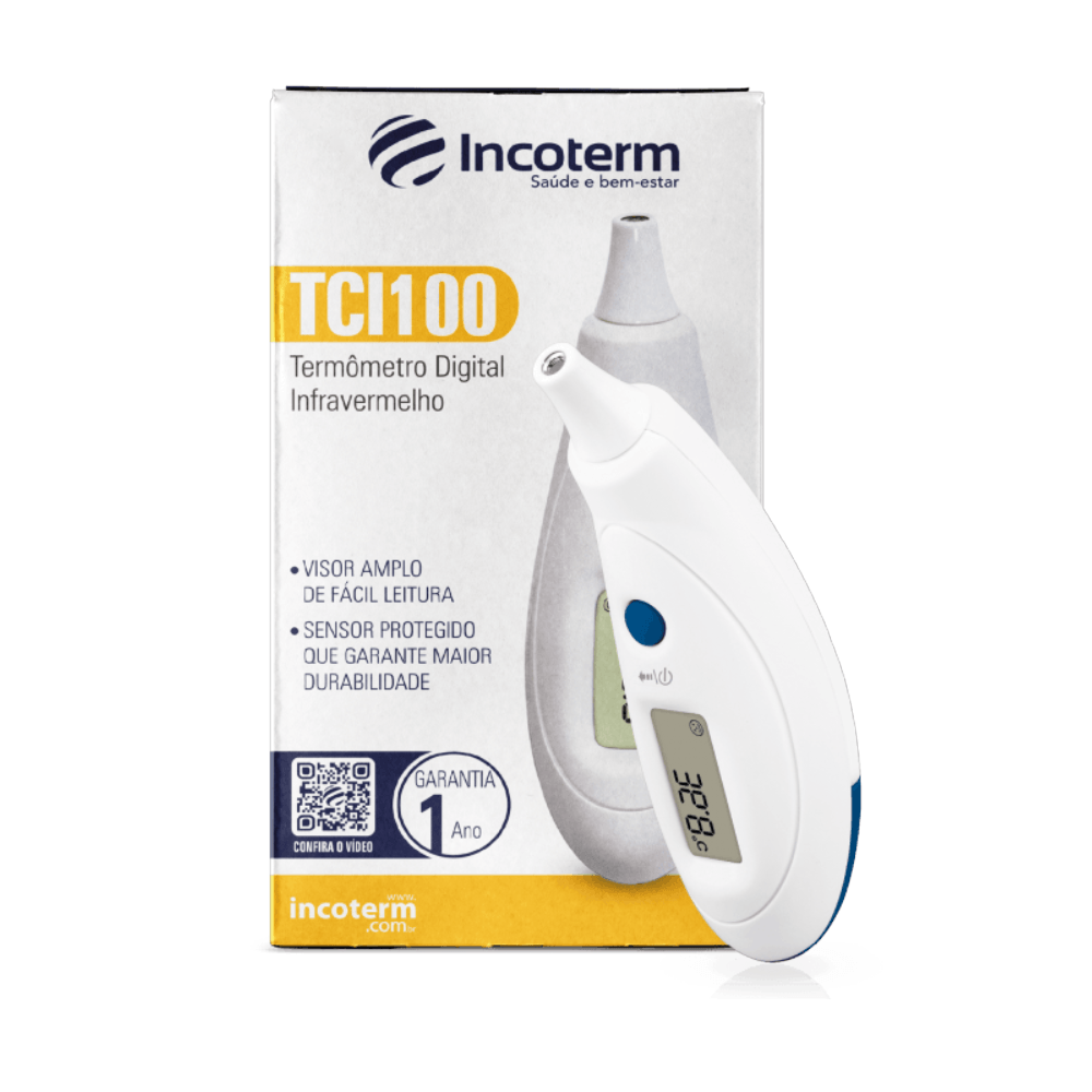 Termômetro Digital Auricular Infravermelho Tci100 Incoterm