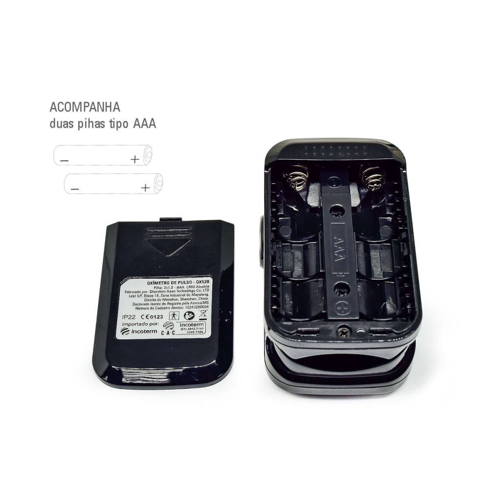 Oxímetro de Pulso Portátil de Dedo OX520 Incoterm