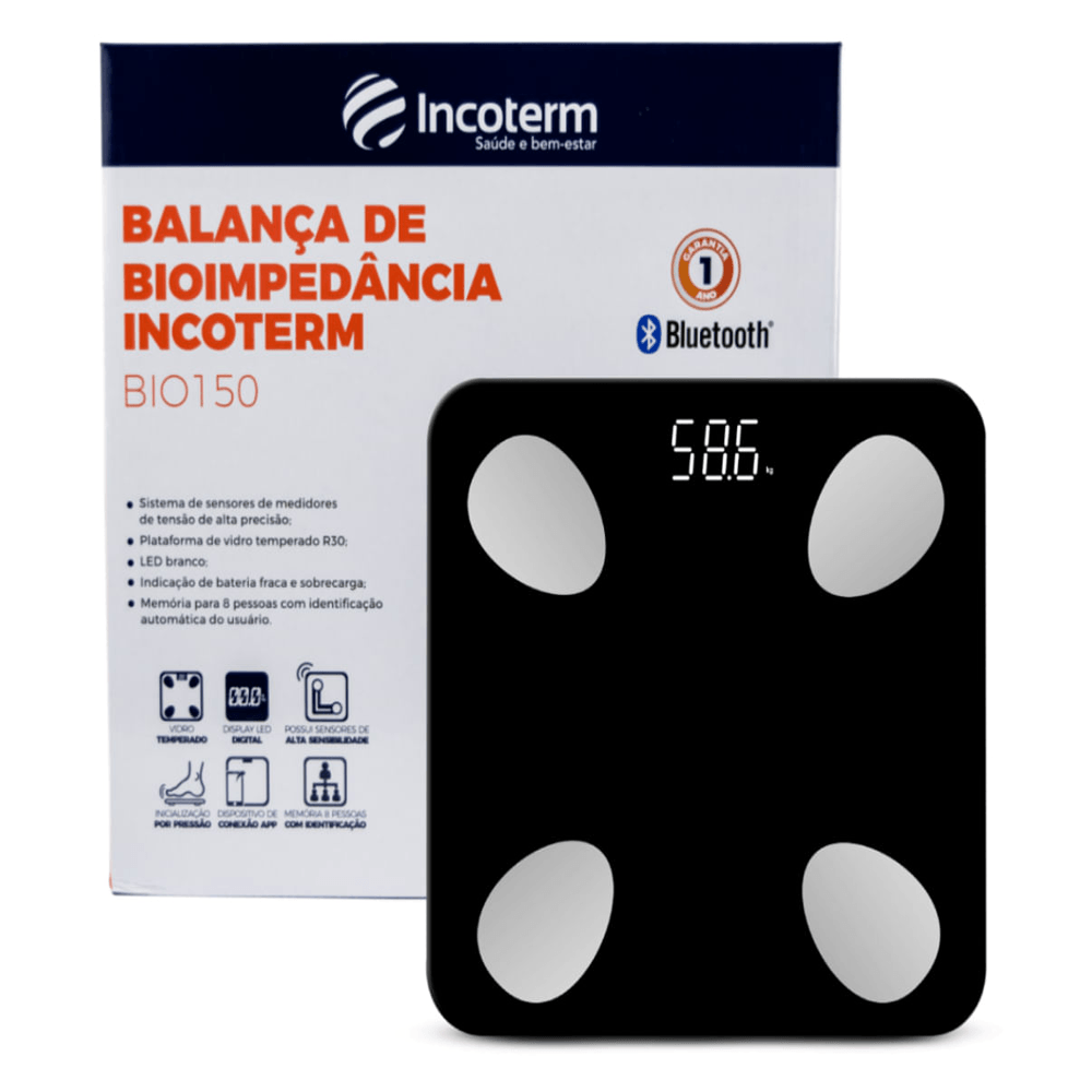 Balança digital Preta Bio150 Incoterm