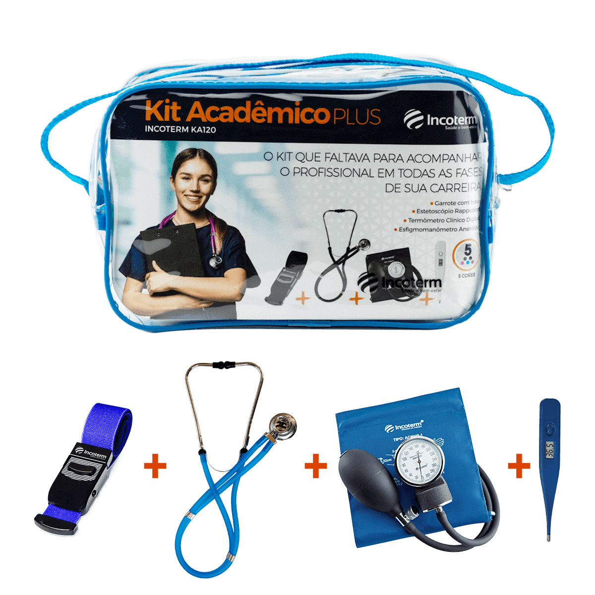 Kit Acadêmico Plus Ka120 Azul Incoterm